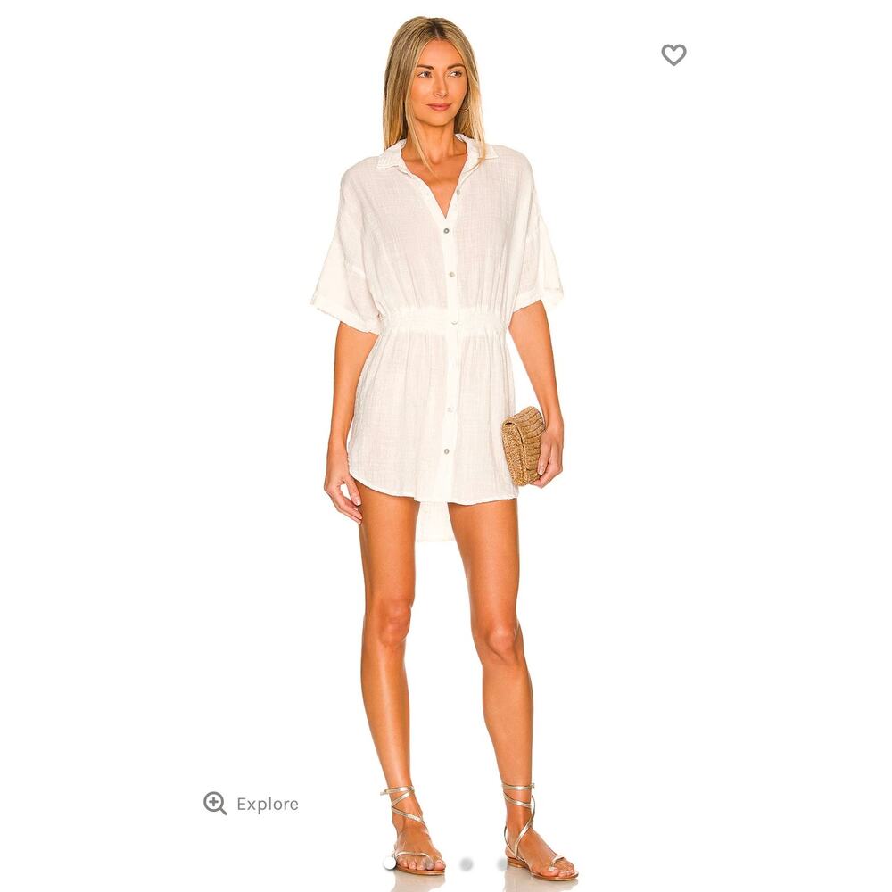 Bella Dahl Veach Tunic Oatmeal Front Button Size M NWOT